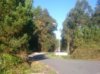 Imaxe do viario de acceso ao polígono do Milladoiro dende a estrada Ventín-Coira