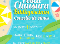 Cartel da festa de clausura do servizo de Bibliopiscinas