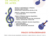 Prazo extraordinario Escola Municipal de Música de Ames