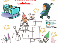 Cartel da campaña de recollida de enseres para bebés