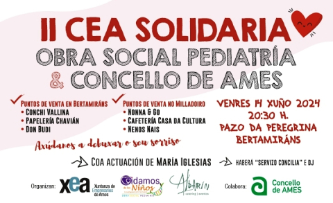 Cartaz da II Cea solidaria Obra Social Pediatría & Concello de Ames